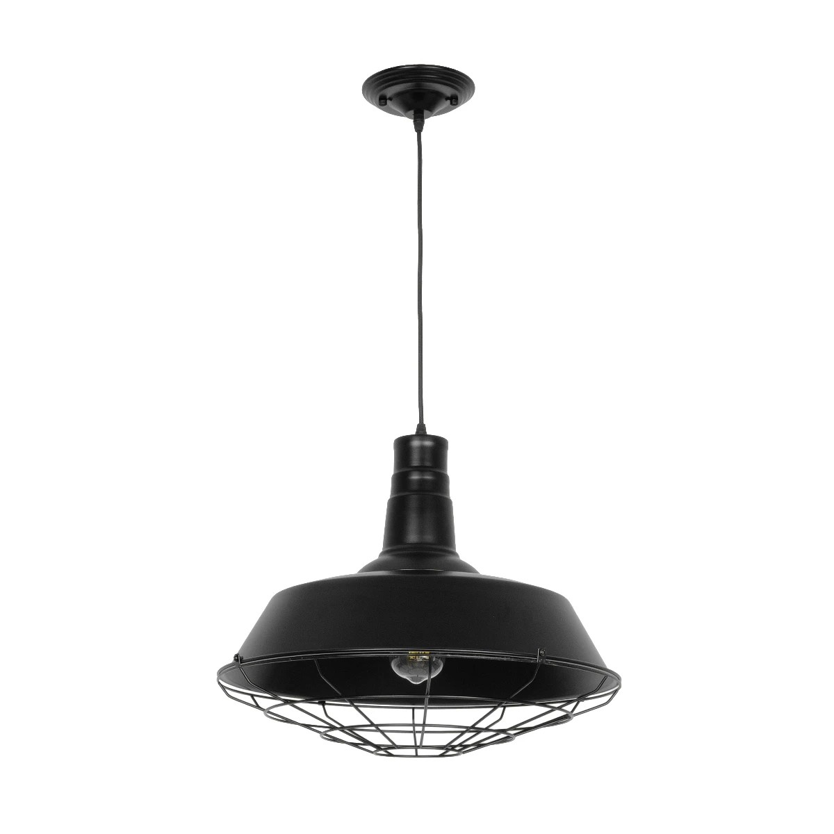 LEDTM® RAY 01048 Vintage Κρεμαστό Φωτιστικό Οροφής με Ντουί 1 x E27 AC 220-240V IP20 - Μαύρο - Μ46 x Π46 x Υ39cm - Image 3