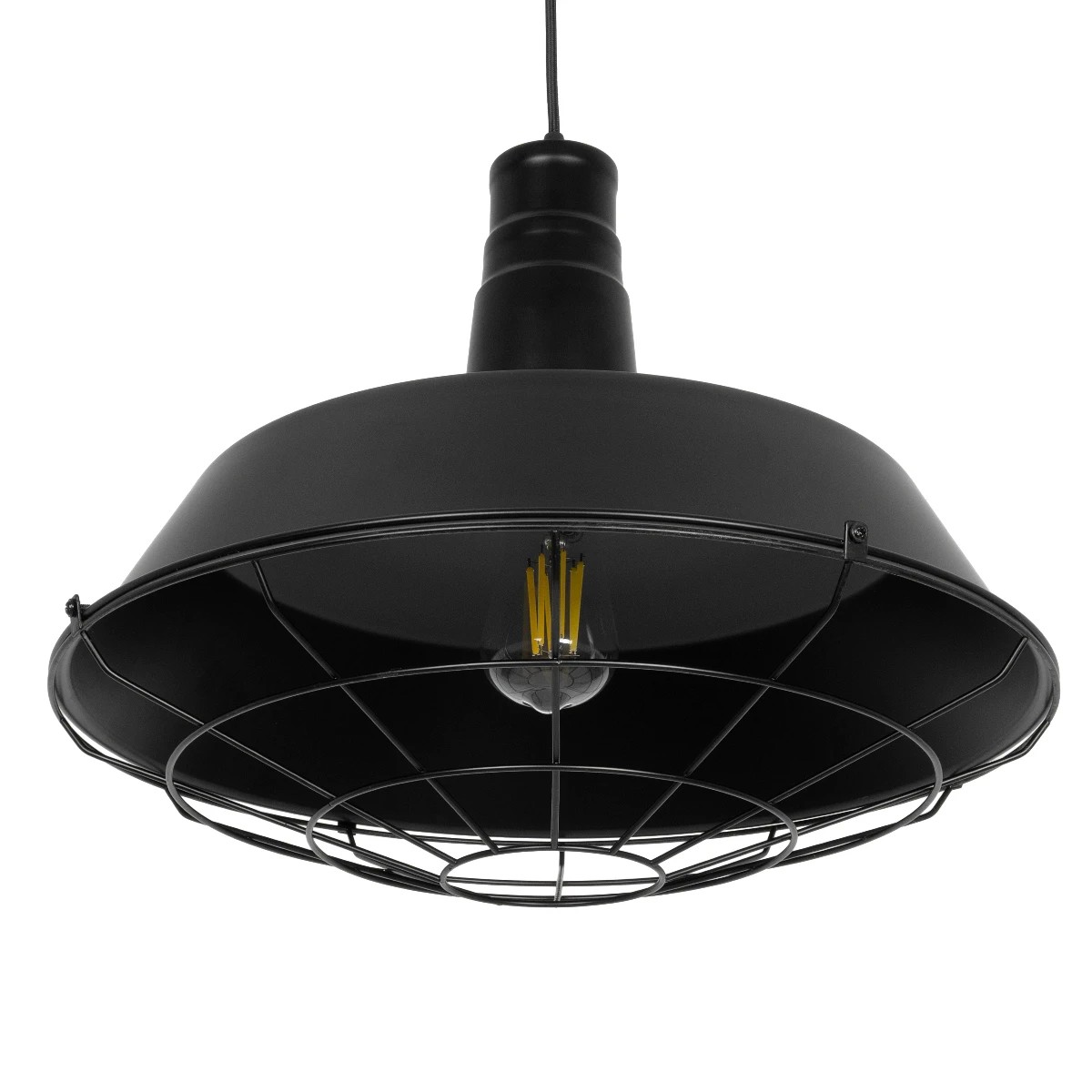 LEDTM® RAY 01048 Vintage Κρεμαστό Φωτιστικό Οροφής με Ντουί 1 x E27 AC 220-240V IP20 - Μαύρο - Μ46 x Π46 x Υ39cm - Image 8
