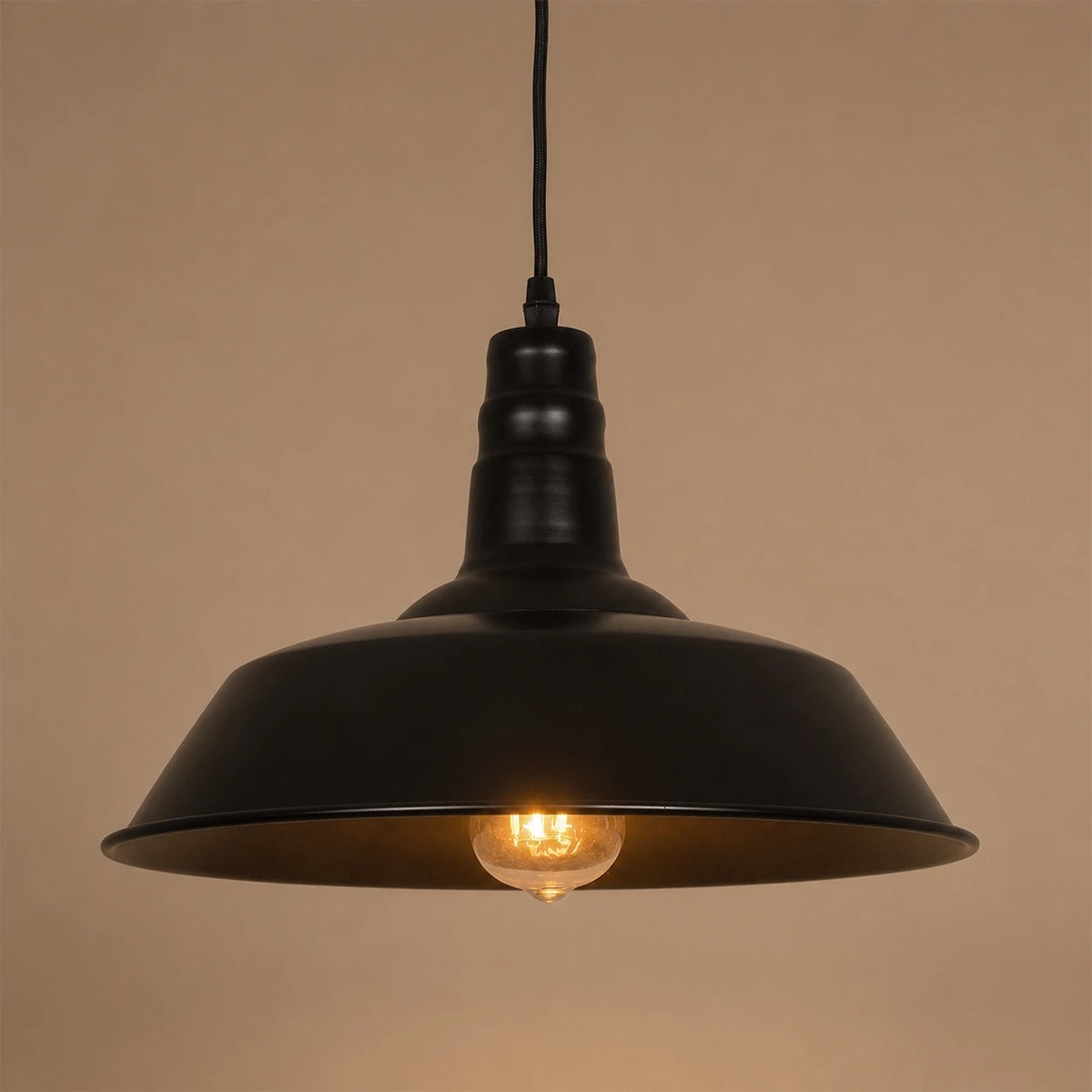 LEDTM® RAY 01049 Vintage Κρεμαστό Φωτιστικό Οροφής με Ντουί 1 x E27 AC 220-240V IP20 - Μαύρο - Μ36 x Π36 x Υ25cm - Image 2