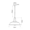 LEDTM® RAY 01049 Vintage Κρεμαστό Φωτιστικό Οροφής με Ντουί 1 x E27 AC 220-240V IP20 - Μαύρο - Μ36 x Π36 x Υ25cm - Image 5