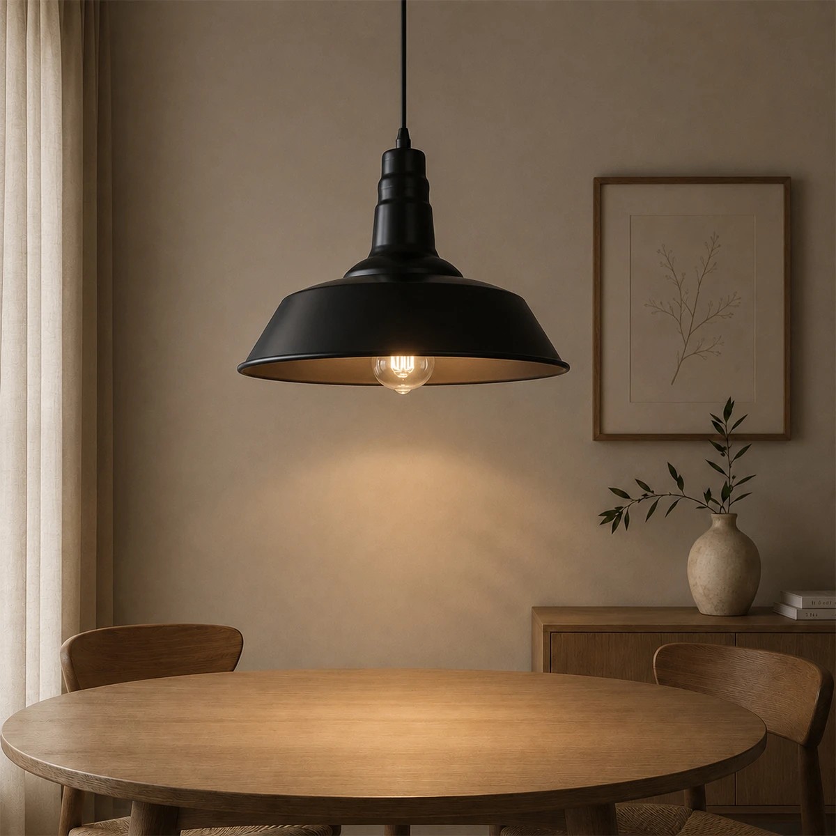 LEDTM® RAY 01049 Vintage Κρεμαστό Φωτιστικό Οροφής με Ντουί 1 x E27 AC 220-240V IP20 - Μαύρο - Μ36 x Π36 x Υ25cm - Image 6