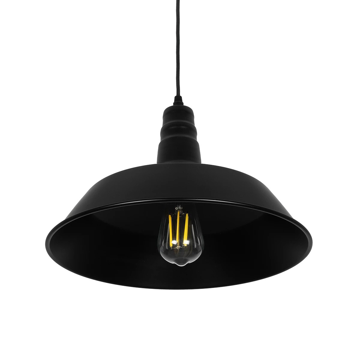LEDTM® RAY 01049 Vintage Κρεμαστό Φωτιστικό Οροφής με Ντουί 1 x E27 AC 220-240V IP20 - Μαύρο - Μ36 x Π36 x Υ25cm - Image 9