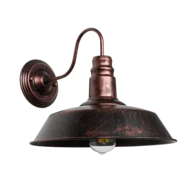 LEDTM® RAY 01052 Vintage Φωτιστικό Τοίχου - Απλίκα με Ντουί 1 x E27 AC 220-240V IP20 - Χάλκινο Εφέ Σκουριάς - Μ35 x Π40 x Υ32cm