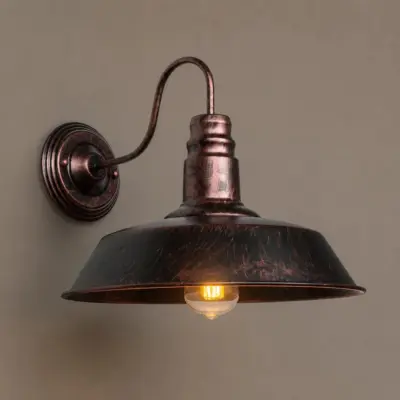 Alternative view of LEDTM® RAY 01052 Vintage Φωτιστικό Τοίχου - Απλίκα με Ντουί 1 x E27 AC 220-240V IP20 - Χάλκινο Εφέ Σκουριάς - Μ35 x Π40 x Υ32cm
