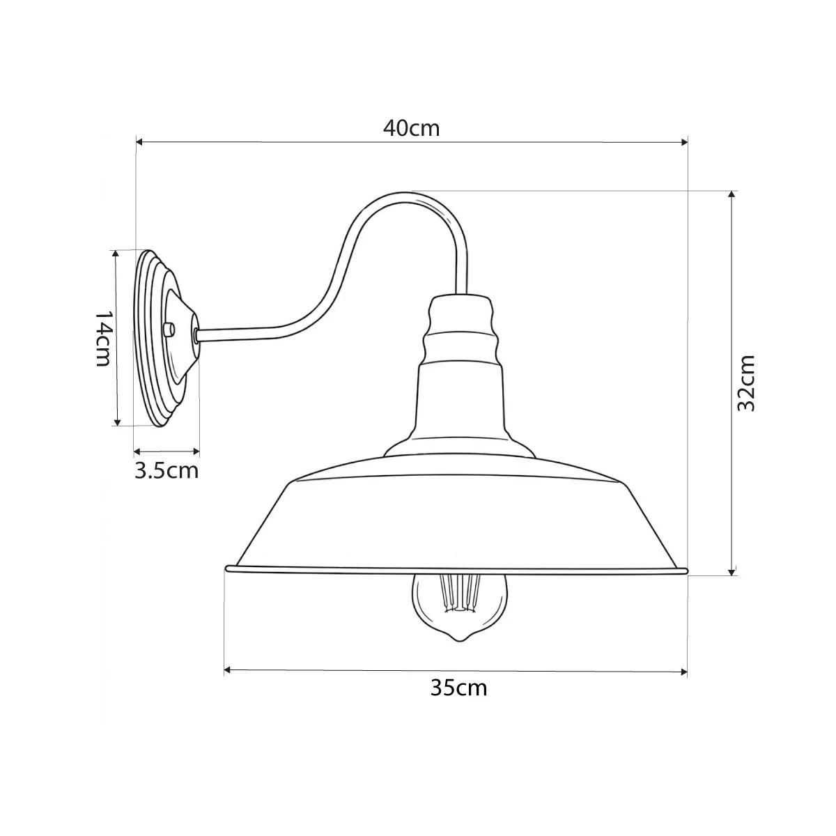 LEDTM® RAY 01052 Vintage Φωτιστικό Τοίχου - Απλίκα με Ντουί 1 x E27 AC 220-240V IP20 - Χάλκινο Εφέ Σκουριάς - Μ35 x Π40 x Υ32cm - Image 5