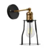 LEDTM® CATEL 01054 Vintage Φωτιστικό Τοίχου - Απλίκα με Ντουί 1 x E27 AC 220-240V IP20 - Μαύρο & Χρυσό - Μ15 x Π23 x Υ30cm