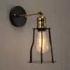 LEDTM® CATEL 01054 Vintage Φωτιστικό Τοίχου - Απλίκα με Ντουί 1 x E27 AC 220-240V IP20 - Μαύρο & Χρυσό - Μ15 x Π23 x Υ30cm - Image 2