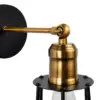 LEDTM® CATEL 01054 Vintage Φωτιστικό Τοίχου - Απλίκα με Ντουί 1 x E27 AC 220-240V IP20 - Μαύρο & Χρυσό - Μ15 x Π23 x Υ30cm - Image 4
