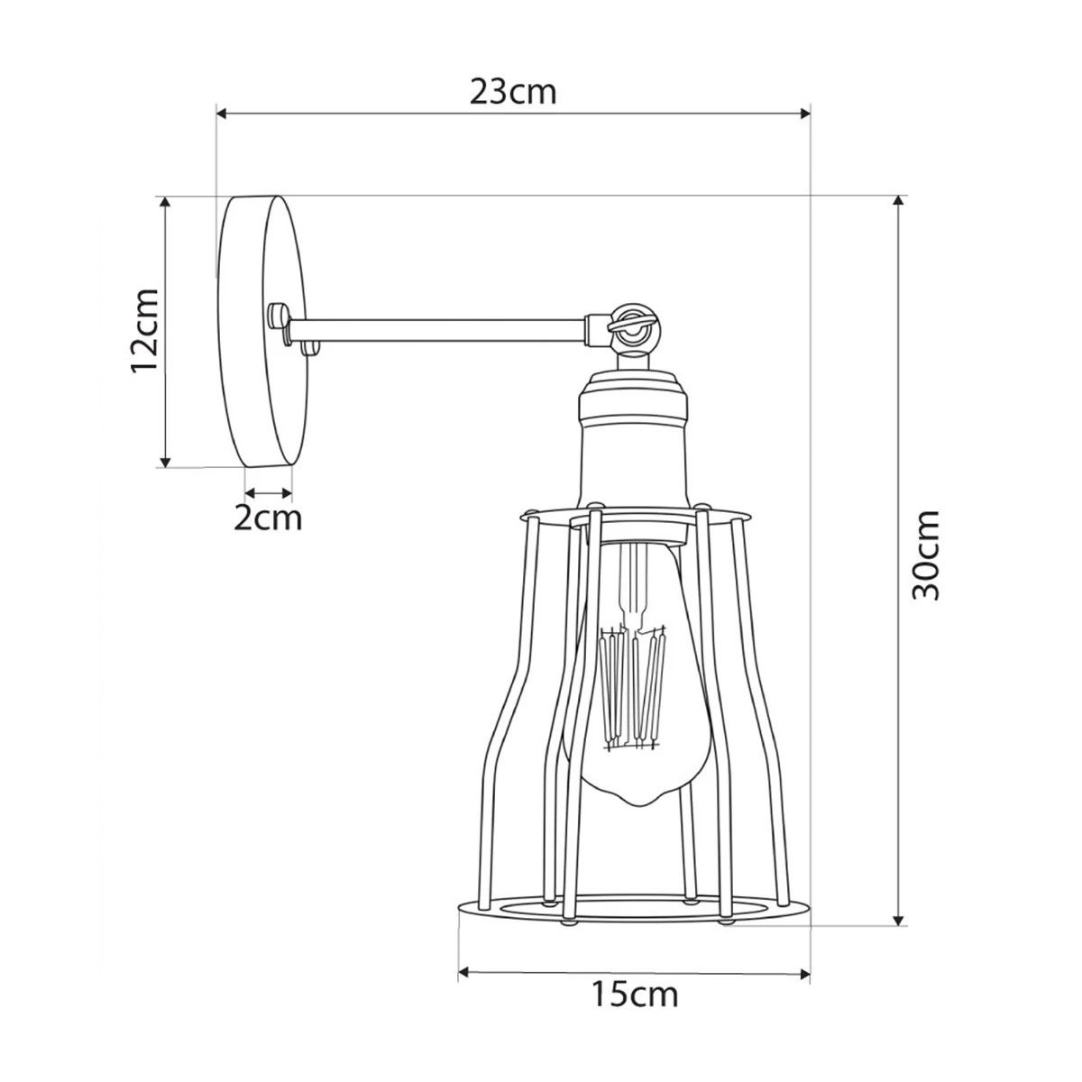 LEDTM® CATEL 01054 Vintage Φωτιστικό Τοίχου - Απλίκα με Ντουί 1 x E27 AC 220-240V IP20 - Μαύρο & Χρυσό - Μ15 x Π23 x Υ30cm - Image 5