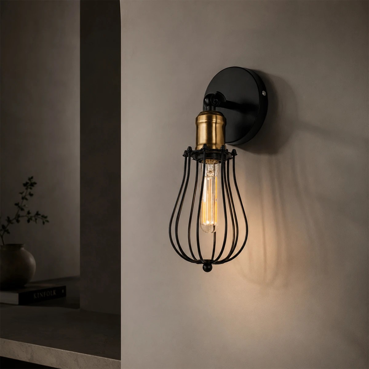LEDTM® CATEL 01056 Vintage Φωτιστικό Τοίχου - Απλίκα με Ντουί 1 x E27 AC 220-240V IP20 - Μαύρο & Χρυσό - Μ12 x 15 x Υ32cm - Image 6
