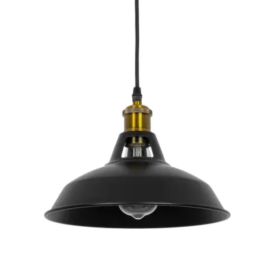 LEDTM® ANER 01073 Vintage Κρεμαστό Φωτιστικό Οροφής με Ντουί 1 x E27 AC 220-240V IP20 - Μαύρο & Χρυσό - Μ27.5 x Π27.5 x Υ19cm
