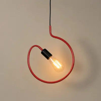 Alternative view of LEDTM® LIBBY 01095-1 Παιδικό Κρεμαστό Φωτιστικό Οροφής με Ντουί 1 x E27 AC 220-240V IP20 - Κόκκινο - Μ28 x Π4 x Υ34cm
