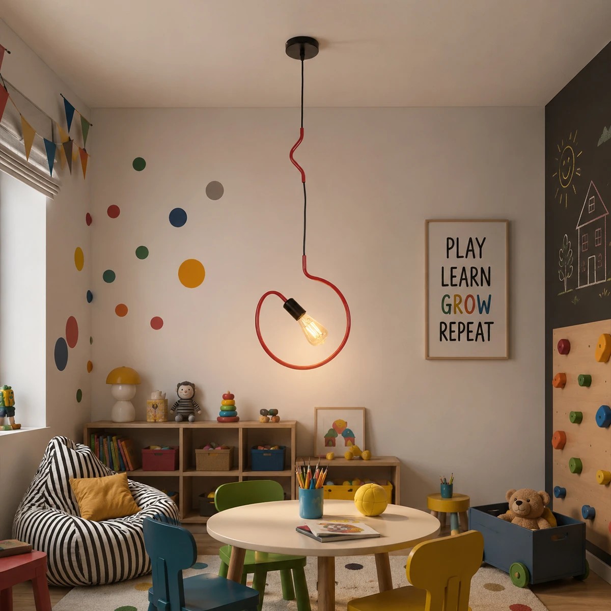 LEDTM® LIBBY 01095-1 Παιδικό Κρεμαστό Φωτιστικό Οροφής με Ντουί 1 x E27 AC 220-240V IP20 - Κόκκινο - Μ28 x Π4 x Υ34cm - Image 6