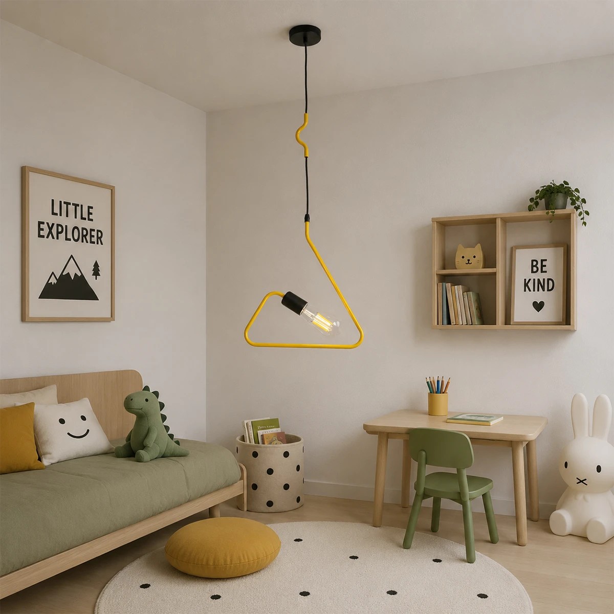 LEDTM® LIBBY 01097-1 Παιδικό Κρεμαστό Φωτιστικό Οροφής με Ντουί 1 x E27 AC 220-240V IP20 - Κίτρινο - Μ30 x Π4 x Υ32cm - Image 6