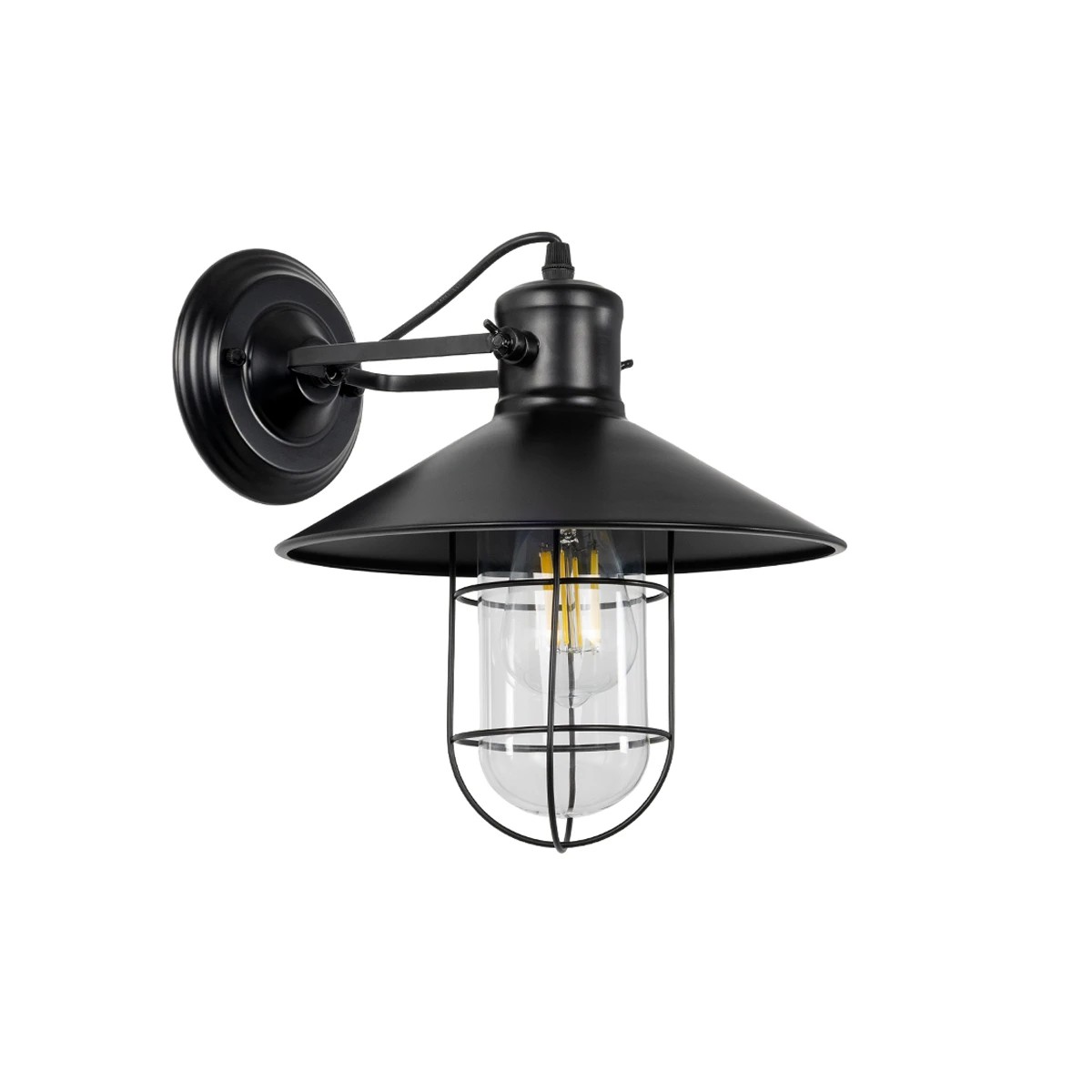 LEDTM® CELL 01118 Vintage Φωτιστικό Τοίχου - Απλίκα με Ντουί 1 x E27 AC 220-240V IP20 - Μαύρο - Μ26.5 x Π32 x Υ30cm