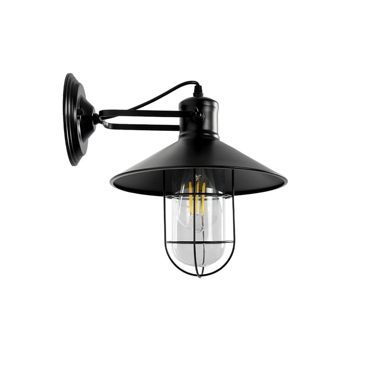 LEDTM® CELL 01118 Vintage Φωτιστικό Τοίχου - Απλίκα με Ντουί 1 x E27 AC 220-240V IP20 - Μαύρο - Μ26.5 x Π32 x Υ30cm - Image 7
