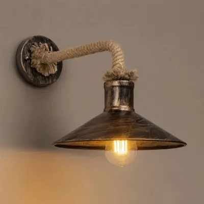 Alternative view of LEDTM® VINSA 01136 Boho Φωτιστικό Τοίχου - Απλίκα με Ντουί 1 x E27 AC 220-240V IP20 - Χάλκινο & Μπεζ - Μ26 x Π40 x Υ28cm