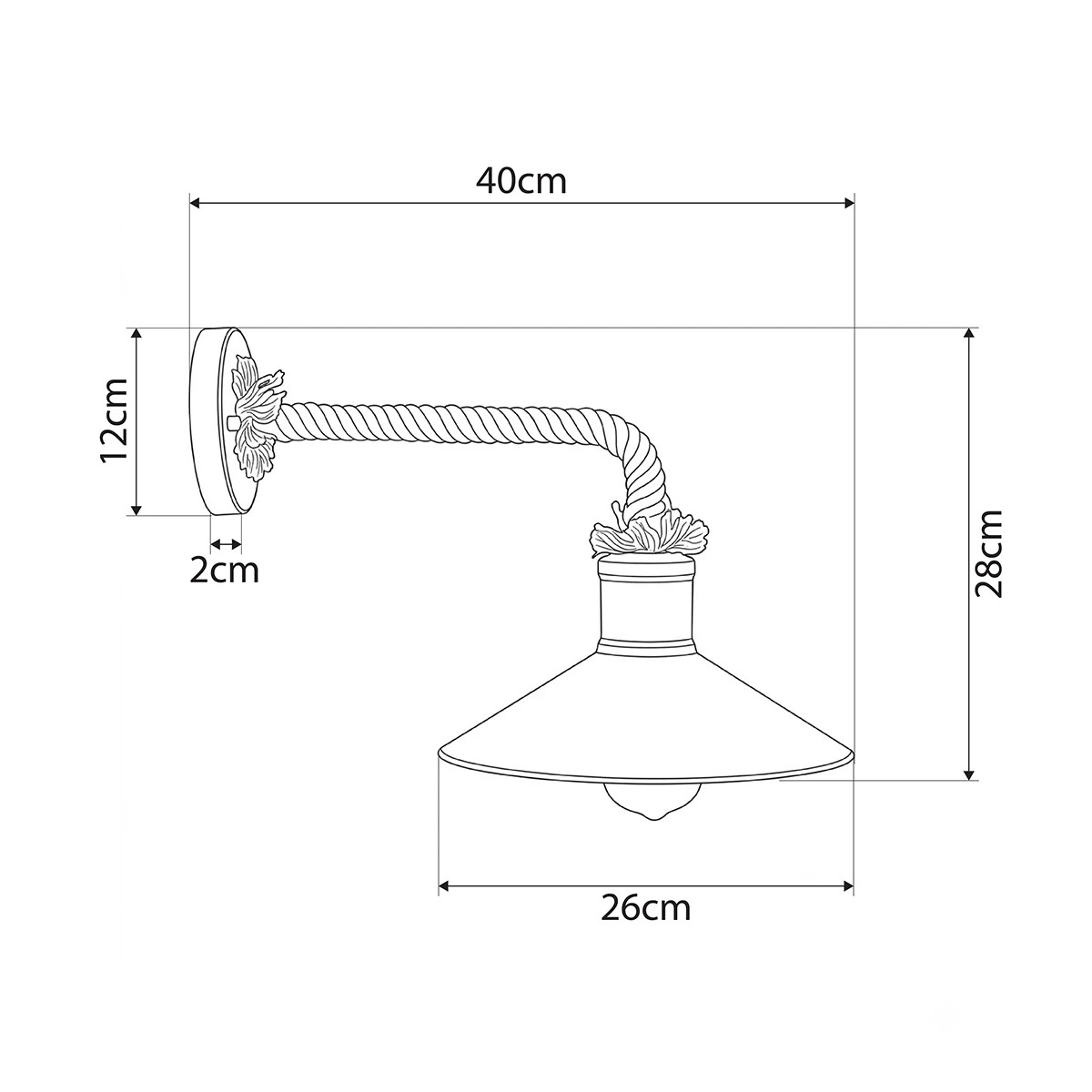 LEDTM® VINSA 01136 Boho Φωτιστικό Τοίχου - Απλίκα με Ντουί 1 x E27 AC 220-240V IP20 - Χάλκινο & Μπεζ - Μ26 x Π40 x Υ28cm - Image 5