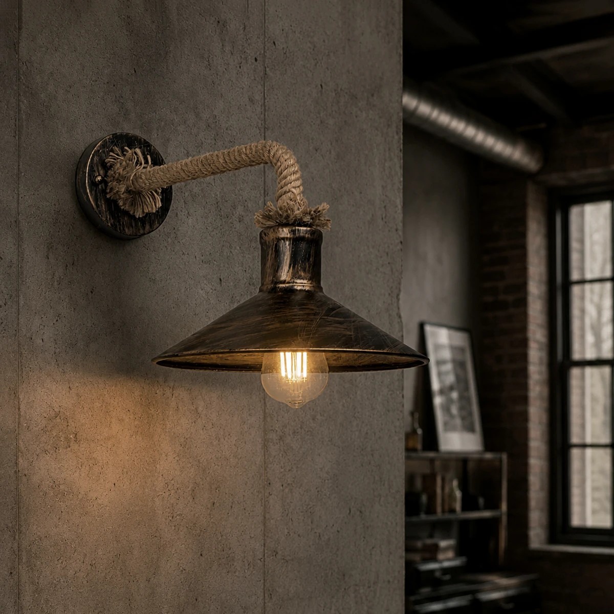 LEDTM® VINSA 01136 Boho Φωτιστικό Τοίχου - Απλίκα με Ντουί 1 x E27 AC 220-240V IP20 - Χάλκινο & Μπεζ - Μ26 x Π40 x Υ28cm - Image 6