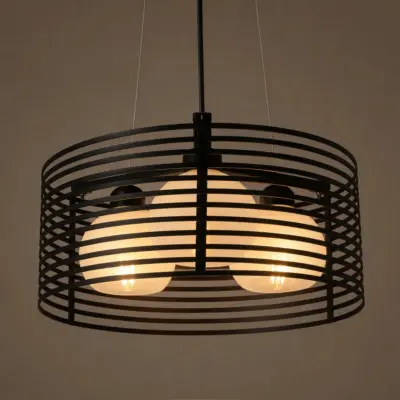 Alternative view of LEDTM® KEVIA 01150 Μοντέρνο Κρεμαστό Φωτιστικό Οροφής με Ντουί 3 x E27 AC 220-240V IP20 - Μαύρο & Λευκό - Μ40 x Π40 x Υ22cm
