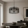 LEDTM® KEVIA 01150 Μοντέρνο Κρεμαστό Φωτιστικό Οροφής με Ντουί 3 x E27 AC 220-240V IP20 - Μαύρο & Λευκό - Μ40 x Π40 x Υ22cm - Image 6