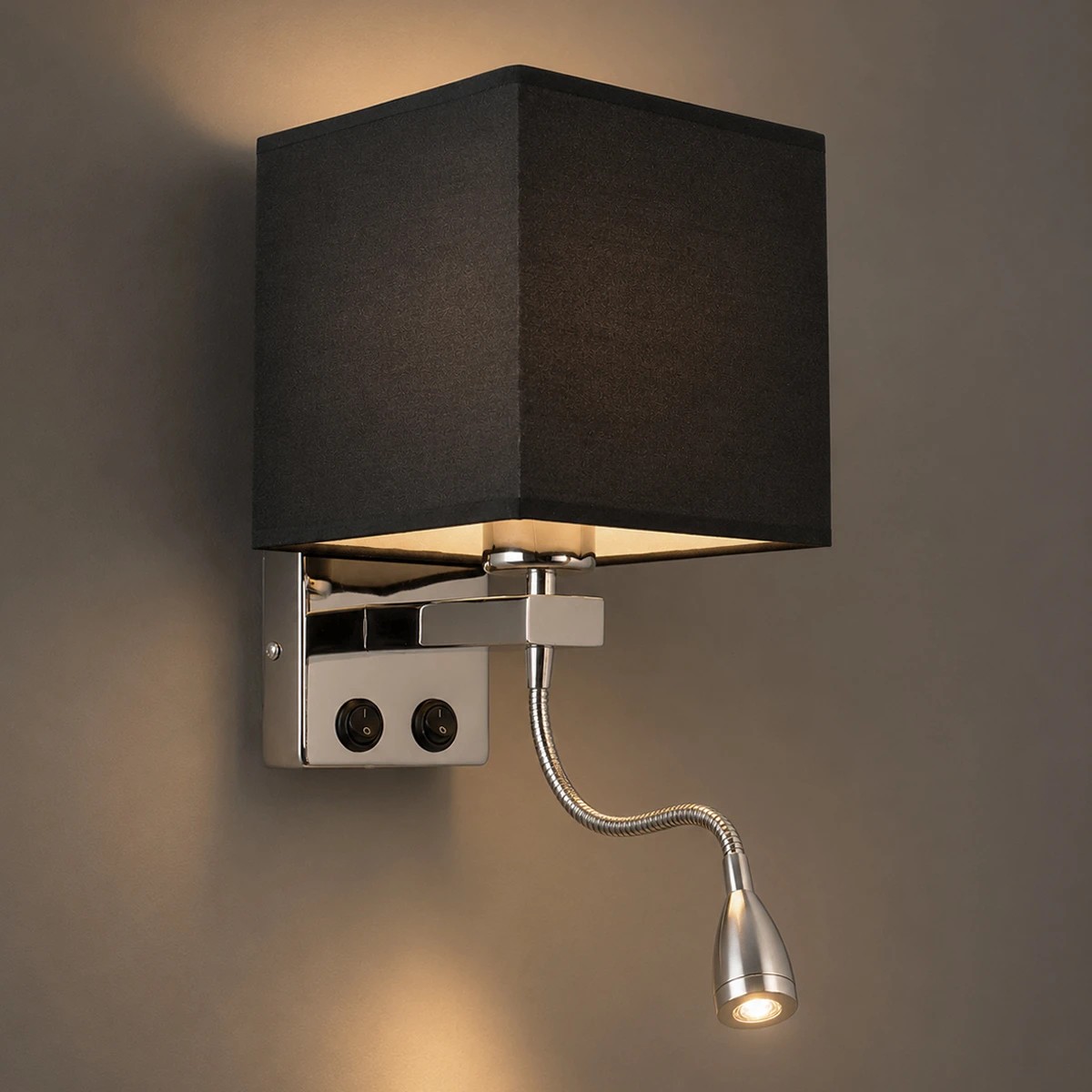 LEDTM® ELEGANT 01494 Μοντέρνο Φωτιστικό Τοίχου - Απλίκα Ξενοδοχείου Reading Light με Ντουί 1 x E27 LED 3W 270lm 36° AC 220-240V IP20 Θερμό Λευκό 2700K - CREE XPE Chip - Ασημί & Μαύρο - Μ17 x Π21 x Υ43cm - 2 Χρόνια Εγγύηση - Image 2