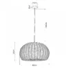 LEDTM® DE LA MER 01624 Boho Κρεμαστό Φωτιστικό Οροφής με Ντουί 3 x E27 AC 220-240V IP20 - Μπεζ - Μ45 x Π45 x Υ24cm - Image 5