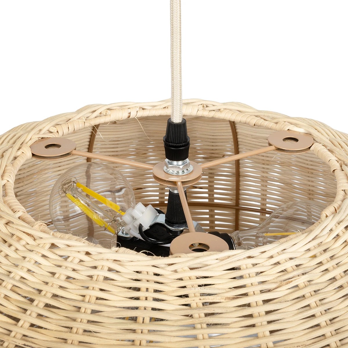 LEDTM® DE LA MER 01624 Boho Κρεμαστό Φωτιστικό Οροφής με Ντουί 3 x E27 AC 220-240V IP20 - Μπεζ - Μ45 x Π45 x Υ24cm - Image 11