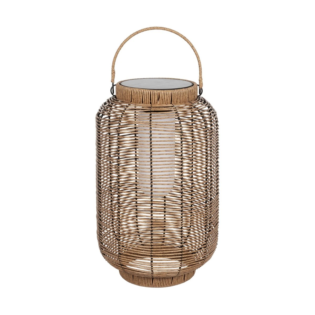LEDTM® GRAMBIAN 02304 Boho Επιδαπέδιο Φωτιστικό με IR Ασύρματο Χειριστήριο LED 5W 200lm 180° με Ενσωματωμένο Φωτοβολταϊκό Panel 6V 1W & Επαναφορτιζόμενη Μπαταρία Li-ion 3.2V 1000mAh Αδιάβροχο IP65 Θερμό Λευκό 2700K - Sanan SMD Chip - Μπεζ - Μ30 x Π30 x Υ48cm - 2 Χρόνια Εγγύηση