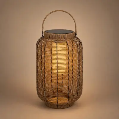 Alternative view of LEDTM® GRAMBIAN 02304 Boho Επιδαπέδιο Φωτιστικό με IR Ασύρματο Χειριστήριο LED 5W 200lm 180° με Ενσωματωμένο Φωτοβολταϊκό Panel 6V 1W & Επαναφορτιζόμενη Μπαταρία Li-ion 3.2V 1000mAh Αδιάβροχο IP65 Θερμό Λευκό 2700K - Sanan SMD Chip - Μπεζ - Μ30 x Π30 x Υ48cm - 2 Χρόνια Εγγύηση