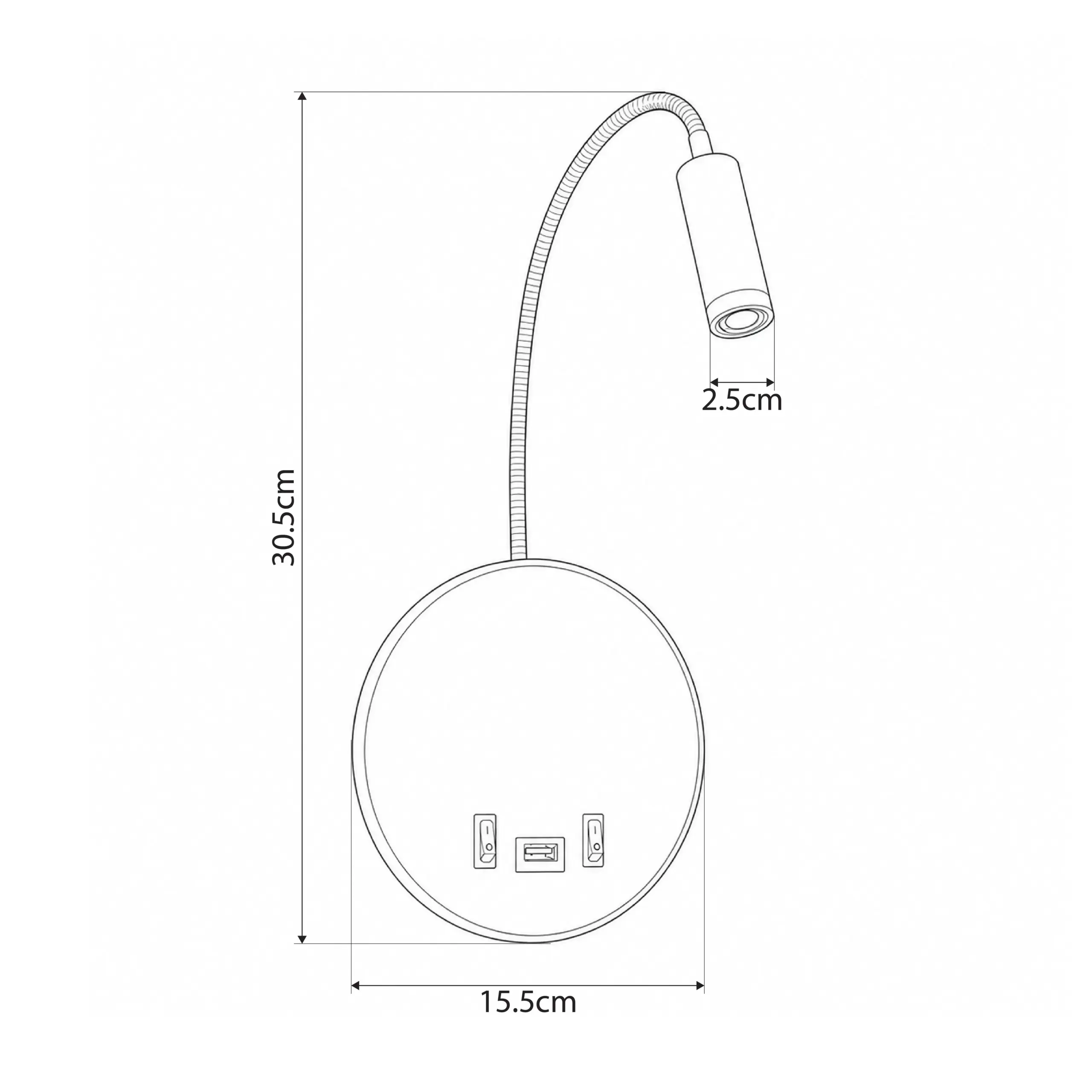 LEDTM® GOOSE 61696 Μοντέρνο Φωτιστικό Τοίχου - Απλίκα Ξενοδοχείου Reading Light με Φορτιστή USB 3A LED 6W 540lm 36° & 360° AC 220-240V IP20 Θερμό Λευκό 2700K - CREE XPE & Lumileds SMD Chip - Νίκελ Βούρτσας - Μ15.5 x Π15 x Υ30.5cm - 3 Χρόνια Εγγύηση - Image 5