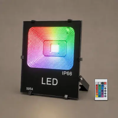 Alternative view of LEDTM® RGBFLOOD 75602 Προβολέας με IR Ασύρματο Χειριστήριο LED 50W 3250lm 120° AC 220-240V Αδιάβροχο IP66 Πολύχρωμο RGB Dimmable - COB Chip - Μαύρο Ματ - Μ22 x Π5.5 x Υ28cm - 2 Χρόνια Εγγύηση