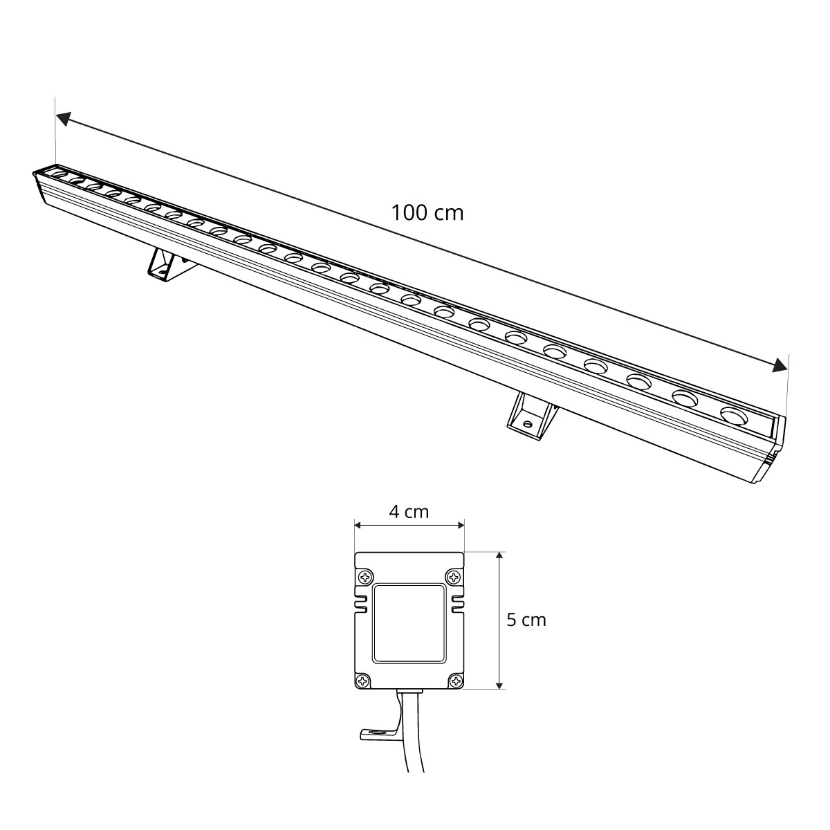 LEDTM® WASHERMARGO 90152 Μπάρα Φωτισμού Wall Washer LED 24W 2760lm 30° DC 24V Αδιάβροχο IP65 Φυσικό Λευκό 4500K Dimmable - Bridgelux SMD Chip - Γκρι Ανθρακί Ματ - Μ100 x Π4 x Υ5cm - 3 Χρόνια Εγγύηση - Image 5
