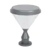 LEDTM® SHARP 90533 Φωτιστικό Κολωνάκι Κήπου LED 10W 500lm 120° DC 5V με Ενσωματωμένο Φωτοβολταϊκό Panel 6V 2W & Επαναφορτιζόμενη Μπαταρία Li-ion 3.2V 8000mAh με Αισθητήρα Ημέρας-Νύχτας Αδιάβροχο IP65 Ψυχρό Λευκό 6000K - Sanan SMD Chip - Γκρι Ανθρακί Ματ - Μ26 x Π26 x Υ33cm - 2 Χρόνια Εγγύηση