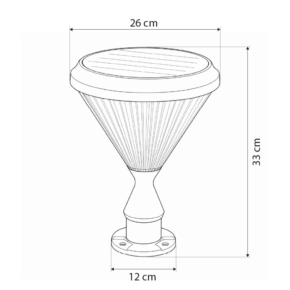 LEDTM® SHARP 90533 Φωτιστικό Κολωνάκι Κήπου LED 10W 500lm 120° DC 5V με Ενσωματωμένο Φωτοβολταϊκό Panel 6V 2W & Επαναφορτιζόμενη Μπαταρία Li-ion 3.2V 8000mAh με Αισθητήρα Ημέρας-Νύχτας Αδιάβροχο IP65 Ψυχρό Λευκό 6000K - Sanan SMD Chip - Γκρι Ανθρακί Ματ - Μ26 x Π26 x Υ33cm - 2 Χρόνια Εγγύηση - Image 5