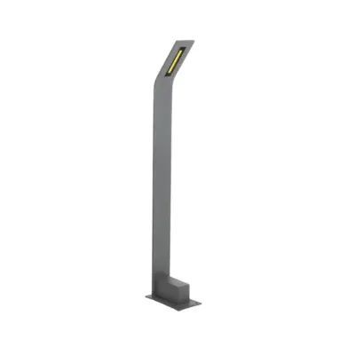 LEDTM® GREENERY 90544 Φωτιστικό Κολωνάκι Κήπου LED 15W 1500lm 120° AC 220-240V Αδιάβροχο IP65 - Θερμό Λευκό 2700K - Bridgelux COB Chip - Γκρι Ανθρακί Ματ - Μ8 x Π15 x Υ70cm - 3 Χρόνια Εγγύηση
