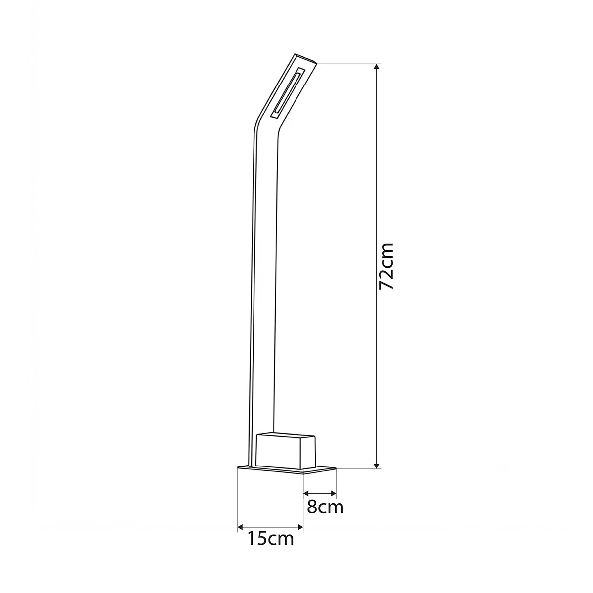 LEDTM® GREENERY 90544 Φωτιστικό Κολωνάκι Κήπου LED 15W 1500lm 120° AC 220-240V Αδιάβροχο IP65 - Θερμό Λευκό 2700K - Bridgelux COB Chip - Γκρι Ανθρακί Ματ - Μ8 x Π15 x Υ70cm - 3 Χρόνια Εγγύηση - Image 5