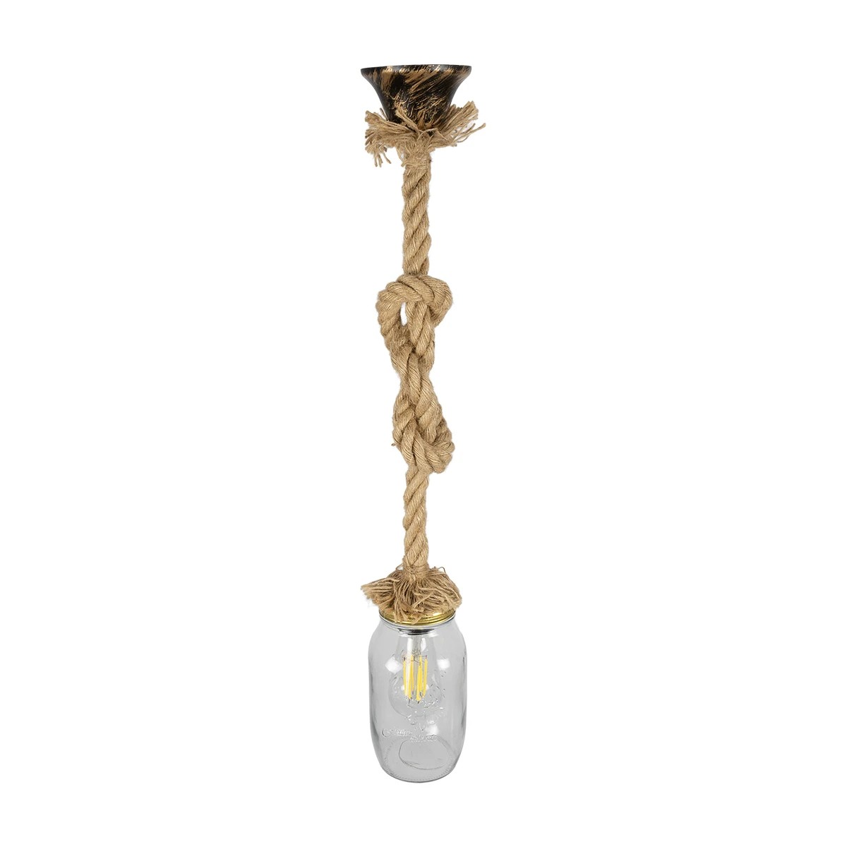 LEDTM® JAM 999-0116 Vintage Κρεμαστό Φωτιστικό Οροφής με Ντουί 1 x E27 AC 220-240V IP20 - Διάφανο & Μπεζ - Μ12 x Π12 x Υ125cm - Image 8
