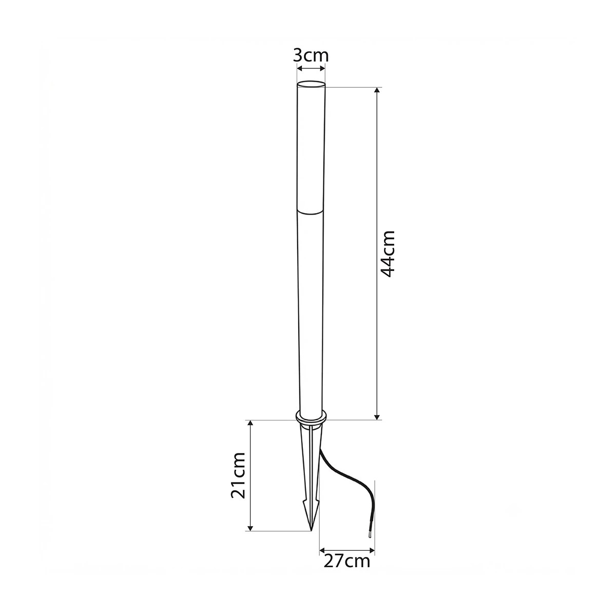 LEDTM® REED GLB-103-0008 Φωτιστικό Κολωνάκι Κήπου με Καρφωτή Βάση LED 5W 450lm 360° DC 24V Αδιάβροχο IP65 Θερμό Λευκό 2700K - Sanan SMD Chip - Μαύρο Ματ - Μ3 x Π3 x Υ65cm - 3 Χρόνια Εγγύηση - Image 5