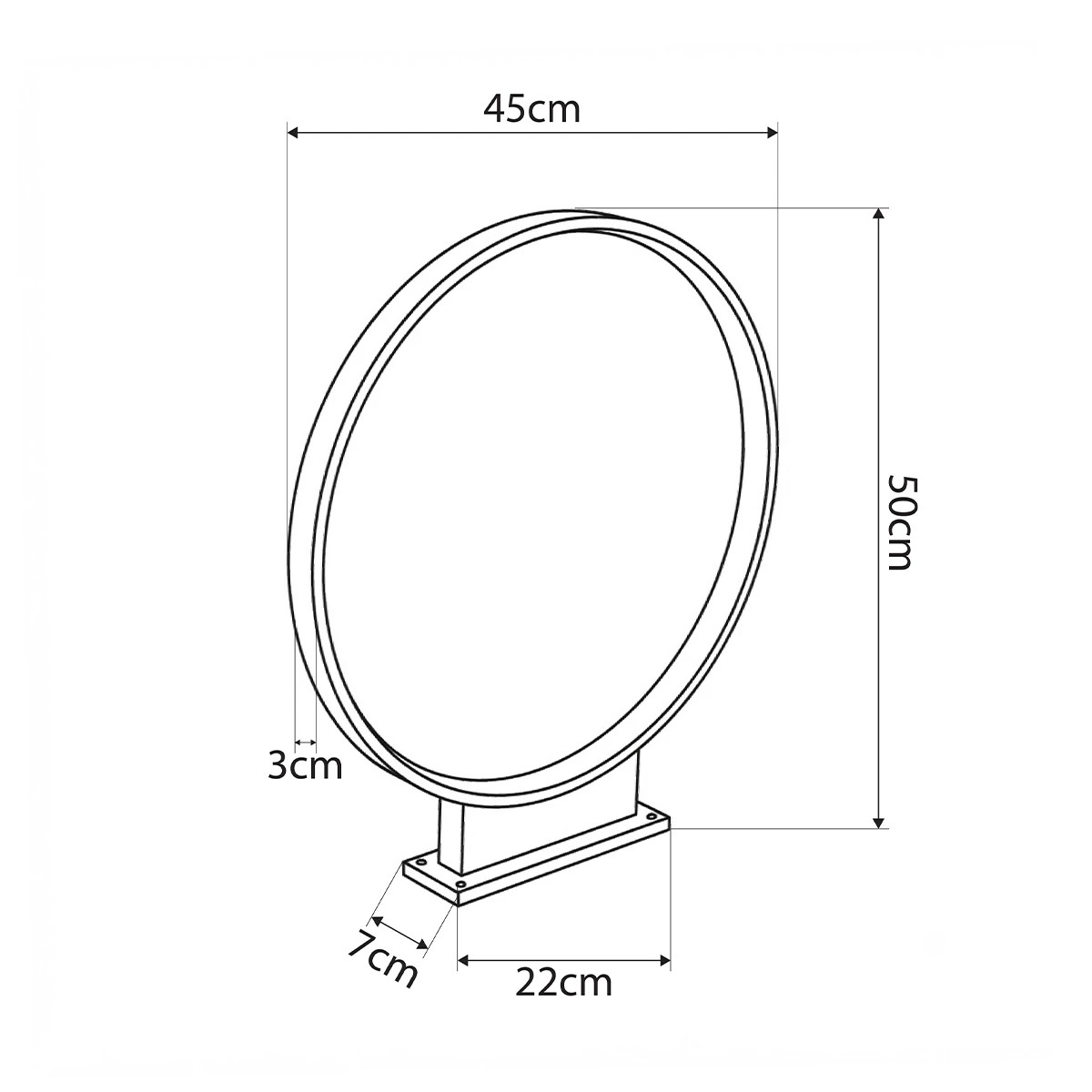 LEDTM® LUNEA GLB-103-0009 Φωτιστικό Κολωνάκι Κήπου LED 15W 1350lm 120° AC 220-240V Αδιάβροχο IP65 Θερμό Λευκό 2700K - Sanan SMD Chip - Μαύρο Ματ - Μ45 x Π7 x Υ50cm - 3 Χρόνια Εγγύηση - Image 5