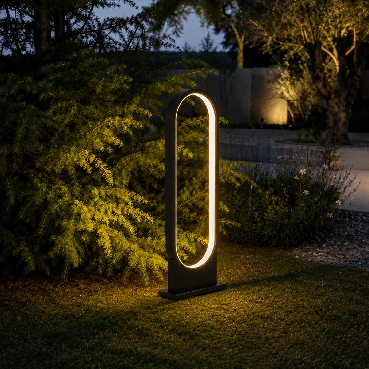 LEDTM® LUNEA GLB-103-0010 Φωτιστικό Κολωνάκι Κήπου LED 15W 1350lm 120° AC 220-240V Αδιάβροχο IP65 Θερμό Λευκό 2700K - Sanan SMD Chip - Μαύρο Ματ - Μ22 x Π7 x Υ60cm - 3 Χρόνια Εγγύηση - Image 6