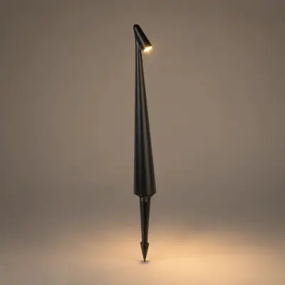 Alternative view of LEDTM® EDGE GLB-103-0011 Φωτιστικό Κολωνάκι Κήπου με Καρφωτή Βάση LED 3W 270lm 60° DC 24V Αδιάβροχο IP65 Θερμό Λευκό 2700K - Sanan SMD Chip - Μαύρο Ματ - Μ6 x Π6 x Υ45cm - 3 Χρόνια Εγγύηση
