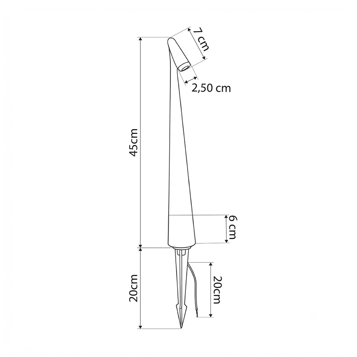 LEDTM® EDGE GLB-103-0011 Φωτιστικό Κολωνάκι Κήπου με Καρφωτή Βάση LED 3W 270lm 60° DC 24V Αδιάβροχο IP65 Θερμό Λευκό 2700K - Sanan SMD Chip - Μαύρο Ματ - Μ6 x Π6 x Υ45cm - 3 Χρόνια Εγγύηση - Image 5