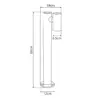 LEDTM® STEM GLB-103-0012 Φωτιστικό Κολωνάκι Κήπου LED 12W 1080lm 60° AC 220-240V Αδιάβροχο IP65 Θερμό Λευκό 2700K - Sanan SMD Chip - Μαύρο Ματ - Μ12 x Π18 x Υ60cm - 3 Χρόνια Εγγύηση - Image 5