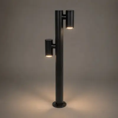 Alternative view of LEDTM® STEM GLB-103-0013 Φωτιστικό Κολωνάκι Κήπου LED 24W 2160lm 60° AC 220-240V Αδιάβροχο IP65 Θερμό Λευκό 2700K - Sanan SMD Chip - Μαύρο Ματ - Μ12 x Π25 x Υ80cm - 3 Χρόνια Εγγύηση