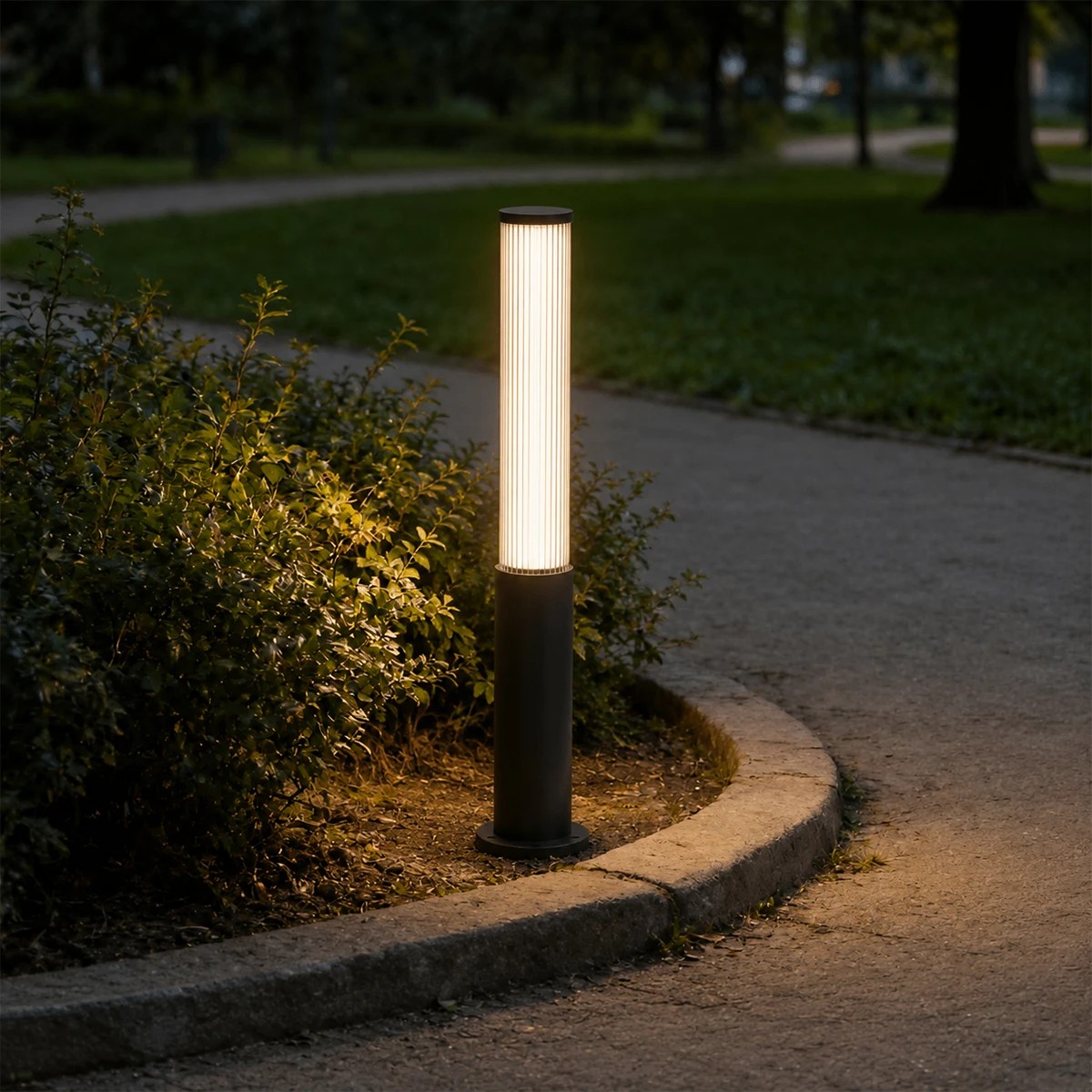 LEDTM® CYLIS GLB-103-0014 Φωτιστικό Κολωνάκι Κήπου LED 15W 1350lm 360° AC 220-240V Αδιάβροχο IP65 Θερμό Λευκό 2700K - Sanan SMD Chip - Μαύρο Ματ - Μ13 x Π13 x Υ80cm - 3 Χρόνια Εγγύηση - Image 6