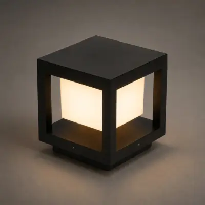 Alternative view of LEDTM® PRISM GLB-103-0017 Φωτιστικό Κολωνάκι Κήπου LED 10W 900lm 90° AC 220-240V Αδιάβροχο IP65 Θερμό Λευκό 2700K - Sanan SMD Chip - Μαύρο Ματ - Μ15 x Π15 x Υ16cm - 3 Χρόνια Εγγύηση