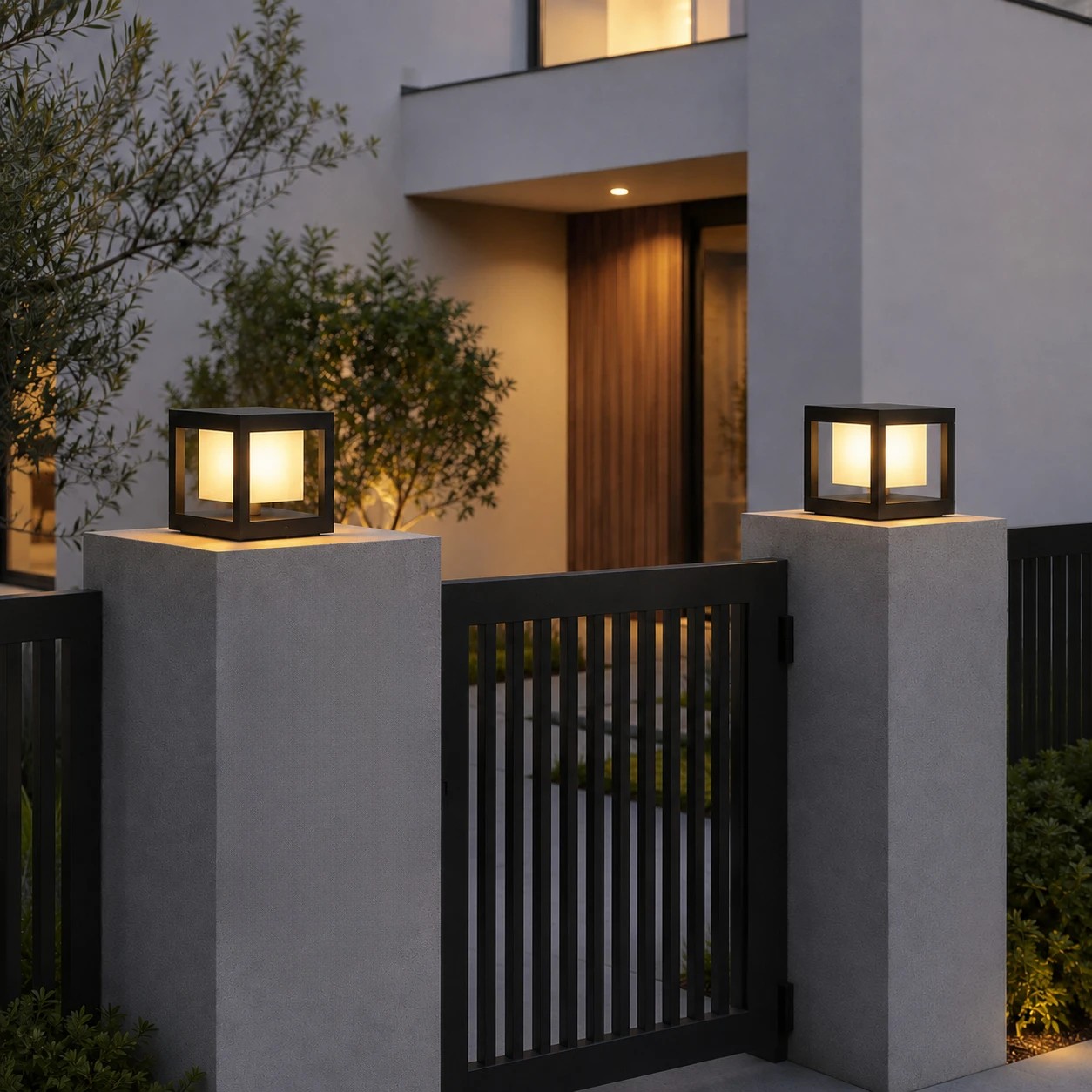 LEDTM® PRISM GLB-103-0017 Φωτιστικό Κολωνάκι Κήπου LED 10W 900lm 90° AC 220-240V Αδιάβροχο IP65 Θερμό Λευκό 2700K - Sanan SMD Chip - Μαύρο Ματ - Μ15 x Π15 x Υ16cm - 3 Χρόνια Εγγύηση - Image 6