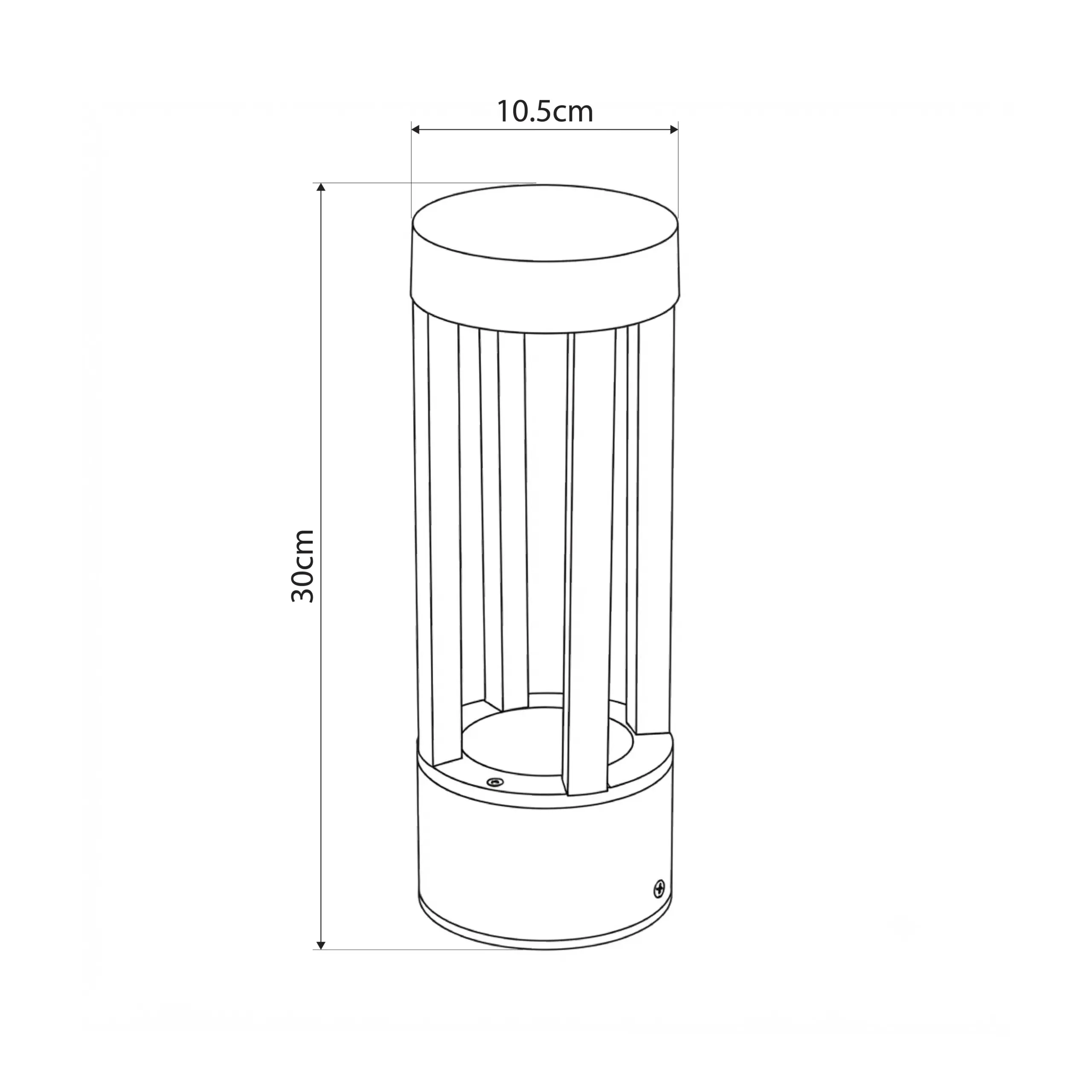 LEDTM® PRISM GLB-103-0018 Φωτιστικό Κολωνάκι Κήπου LED 8W 720lm 90° AC 220-240V Αδιάβροχο IP65 Θερμό Λευκό 2700K - Sanan SMD Chip - Μαύρο Ματ - Μ10.5 x Π10.5 x Υ30cm - 3 Χρόνια Εγγύηση - Image 5