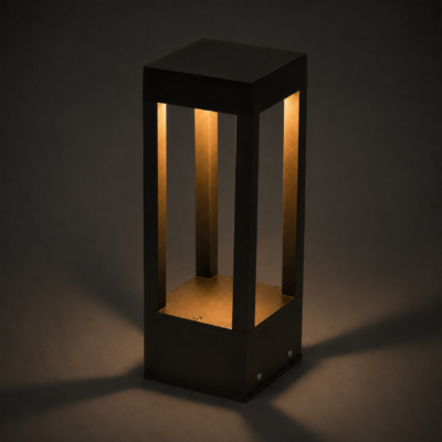 Alternative view of LEDTM® PRISM GLB-103-0019 Φωτιστικό Κολωνάκι Κήπου LED 8W 720lm 90° AC 220-240V Αδιάβροχο IP65 Θερμό Λευκό 2700K - Sanan SMD Chip - Μαύρο Ματ - Μ11 x Π11 x Υ30cm - 3 Χρόνια Εγγύηση